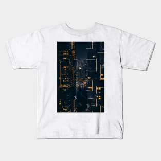 Neon Nights in the City Kids T-Shirt